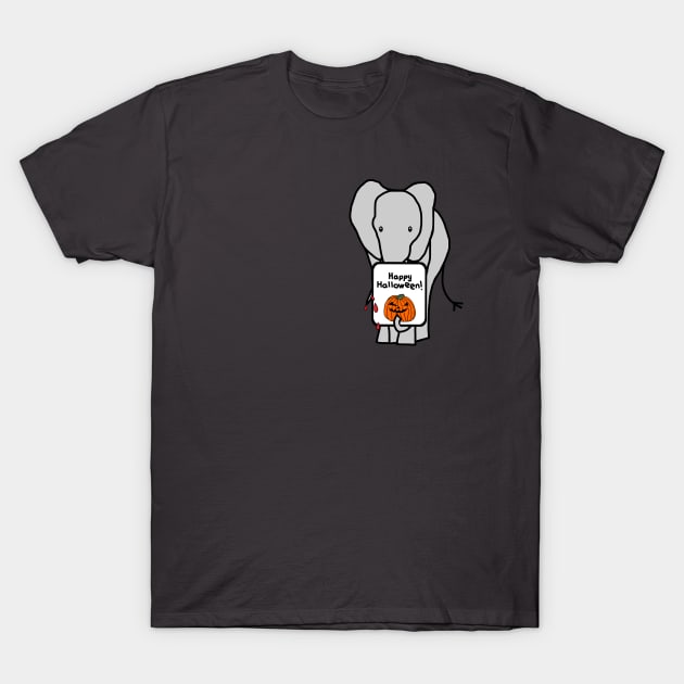 Small Vampire Elephant with Halloween Horror Card T-Shirt by ellenhenryart